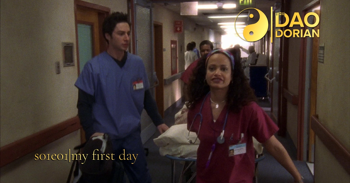 Black and gold logo for The Dao of Dorian, representing reflective essays inspired by Scrubs